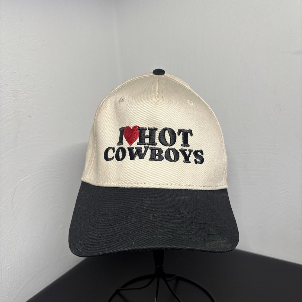 I Love Hot Cowboys Hat Snapback Cap OSFM Embroidered